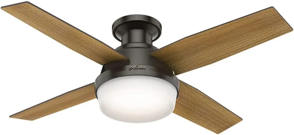 Hunter Dempsey 4 Blade Low Profile Ceiling Fan with LED Light is a suitable choice for small kitchen's with minimalistic design 