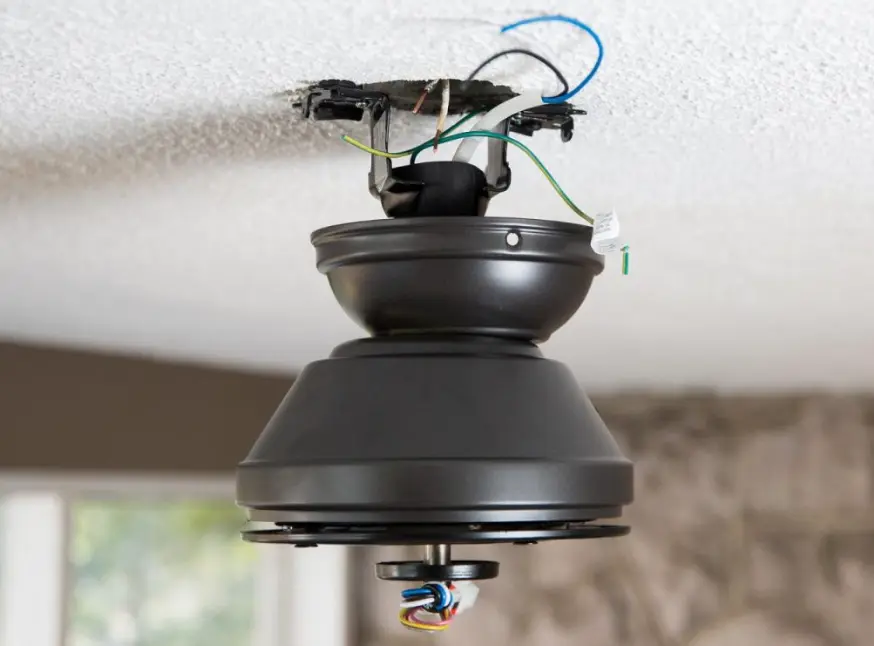Ceiling fan mounted too tight can be hard to tilt and put great pressure on the motor